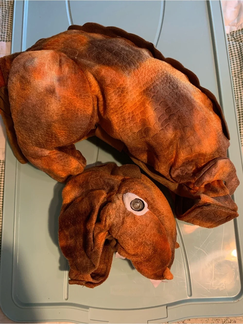 Plush Orange-Brown Scalloped Pet Hoodie and costume.